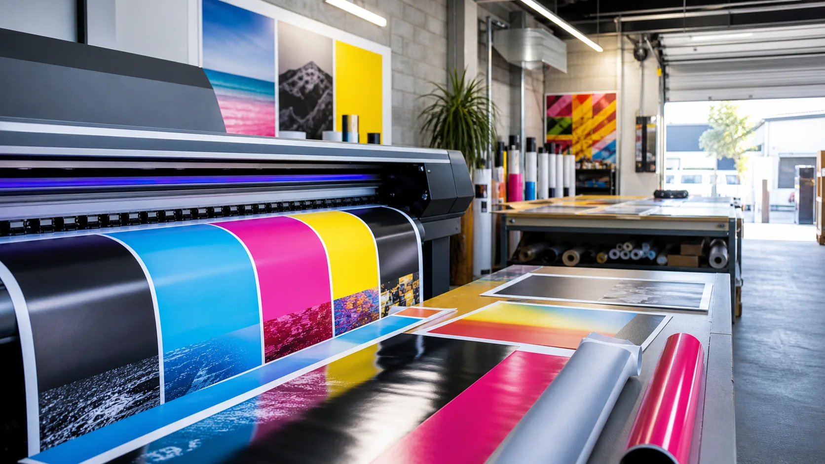 Large format print production with CMYK colour sheets